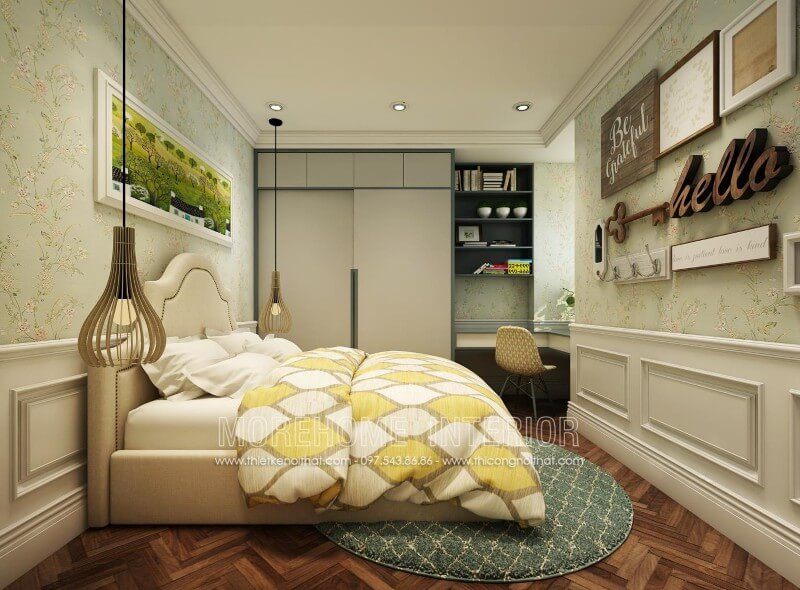 Mẫu giường ngủ bọc da tại Hà Nội phong cách tân cổ điển giúp bạn trang trí phòng ngủ đẹp như phong cách Châu Âu. Chỉ cần một chiếc giường thôi thì căn phòng đã đủ đẹp mà không cần bạn phải phụ họa phụ kiện quá nhiều vào phòng. 